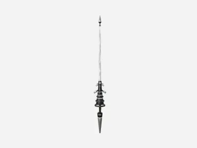 SciFi War Lance A07 Black White - Sci Fi Weapon Design Low-poly 3D model