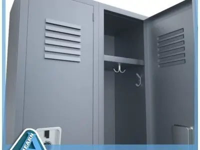 Lockers three metal 3D model
