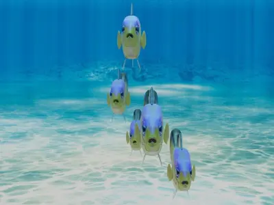 Purple Stripe Dottyback Fish 3D model