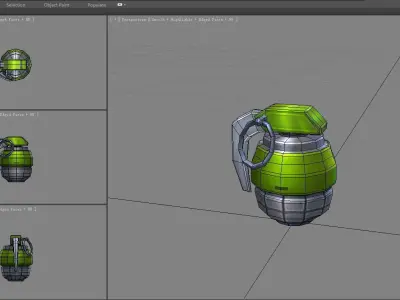 Cartoon green grenade Low-poly 3D model