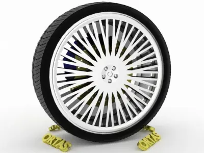 ORTAS CAR WHEEL RIM 88 GAME READY WHEEL RIM TIRE 3D model
