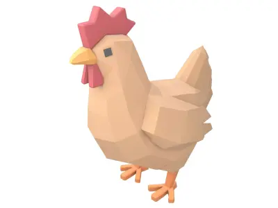 Low Poly Chicken v1 001 Free low-poly 3D model