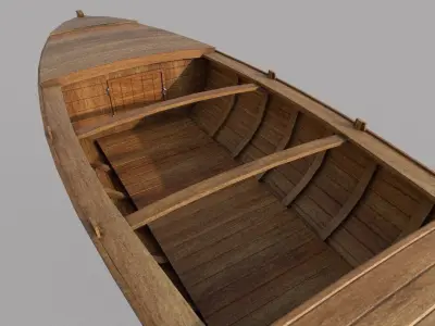Wooden Boat-1 Low-poly 3D model