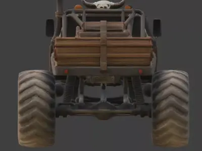 Massive Wild West Monster Truck Low-poly 3D model
