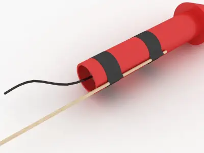 Firework Rocket Low-poly 3D model