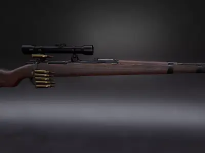 Aaa KAR98 Game Ready Pbr Vr Ar Low Poly 3D Model Free low-poly 3D model