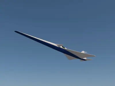 X-59 QueSST Supersonic jet Low-poly 3D model
