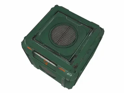 Sci Fi cargo crate 4 PBR Low-poly 3D model