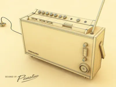 Panalina Vintage Radio Satellit 1968 3D model