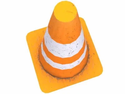 Safety Cone Low Poly Low-poly 3D model