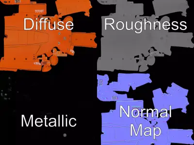 Orange Submarine model pack Low-poly 3D model