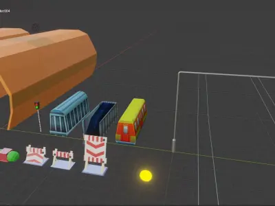 Subway Runner Assets 3D model