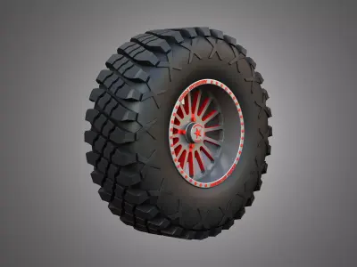 Buggy Wheel and Tire 2 3D model