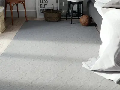  Moroccan Trellis Designer Rug Model, Pale Grey 