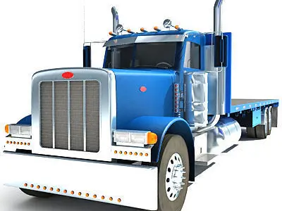 American Flatbed Truck 3D model