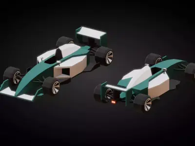 Open Wheel Car Low-poly 3D model