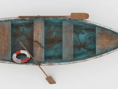old boat Low-poly 3D model get