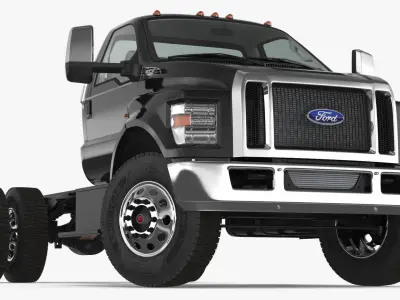 Ford F-650 Crew Cab Chassis Rigged for Cinema 4D 3D model