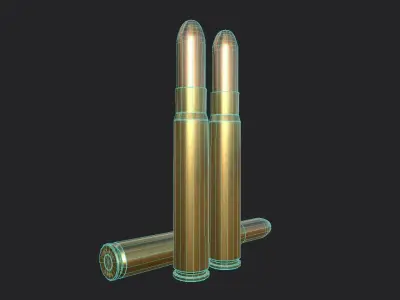 93 x 62mm Mauser Ammo Low-poly 3D model