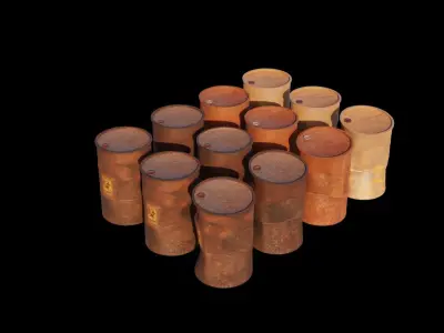 Barrel 3D models Low-poly Low-poly 3D model