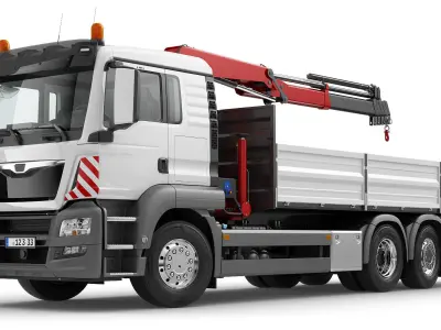 Mobile Truck Crane 6X2 3D model