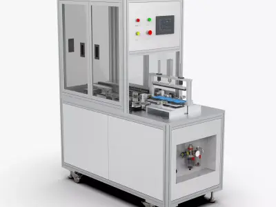 Automatic Polymer Battery Cutting Folding and Ironing Machine 3D model