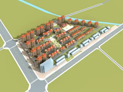 Multi Residential 3D model 9