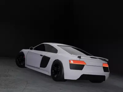 Stylized Audi R8 - Game Ready Low-poly 3D model