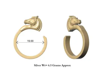 ZBrush Horse Ring  Printable CAD Design 3D print model