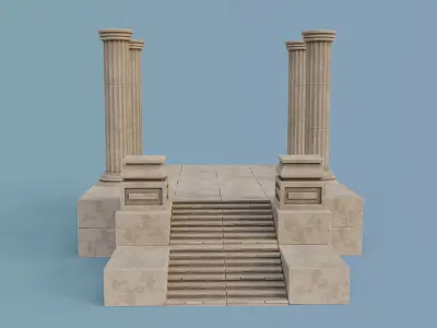 Antique Temple Low-poly 3D model