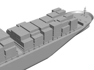Cargo container ship 3D model