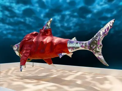 Gangster Shark Low-poly 3D model