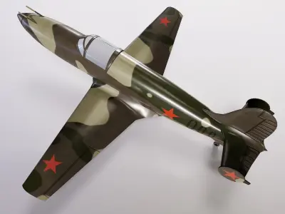 Jet fighter BI-1 Low-poly 3D model