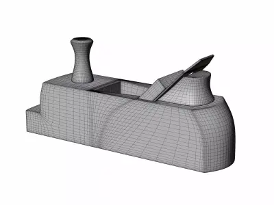 Wood Hand plane 3D model