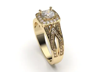 solitaire with ring sizes  8 part S102 3D print model
