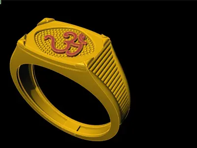 Om Finger Ring-003 3D print model