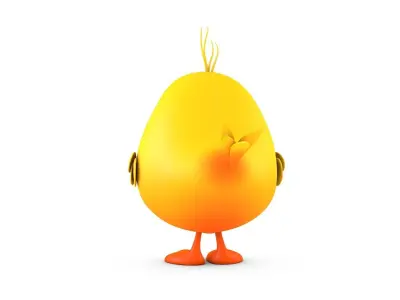Cartoon Cute Bird Low-poly 3D model