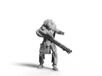 Scifi Marksman Sniper Rifle miniature  3D print model