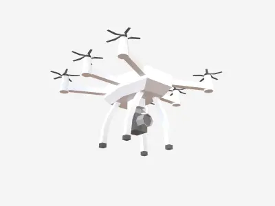 Cartoon Drone V1 001 Low-poly 3D model