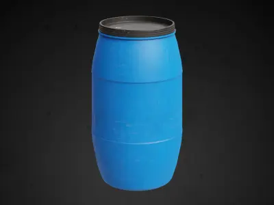 Plastic Drum Game-Ready Low-poly 3D model