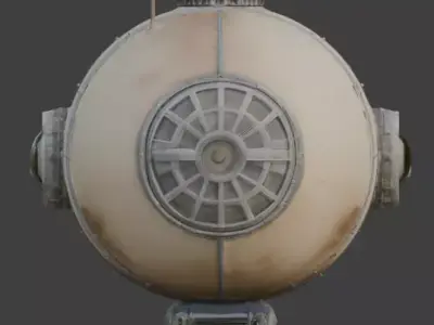 Stylized Chibi Sci-Fi Military Blimp 3d Low-poly 3D model