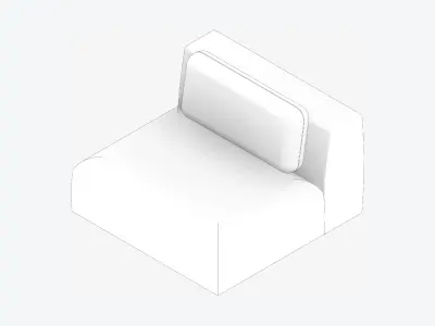 Seat - Sofa - Simplicity - Single - No Arm Low-poly 3D model