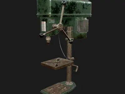 Drill Press Low-poly 3D model