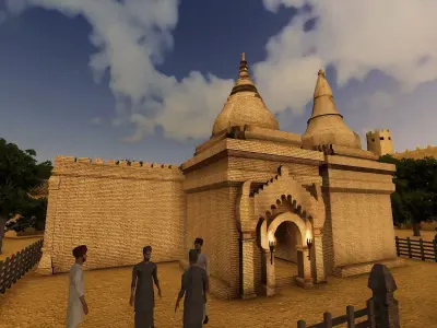 Bagan Budha temple  Low-poly 3D model