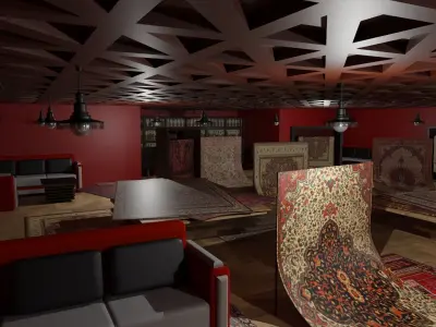 Carpet Rug Store Low-poly 3D model