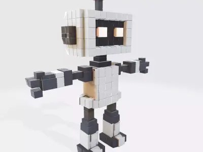 Robot Character N15 Low-poly 3D model