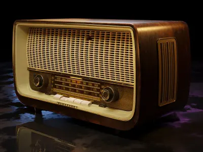 Old Antique Radio 3D model