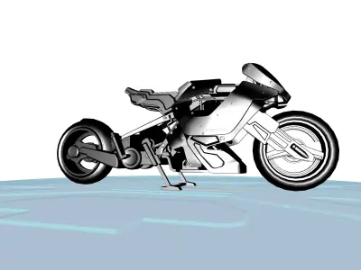 Mechanical cars and motorcycles 3D model