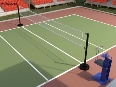 Volleyball Grid with Referee Tower 3D model