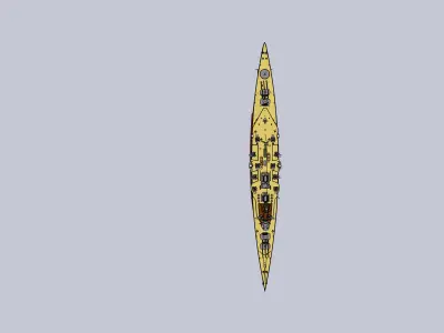 Battleship and helicopter and Life boat launcher and raft 3D model
